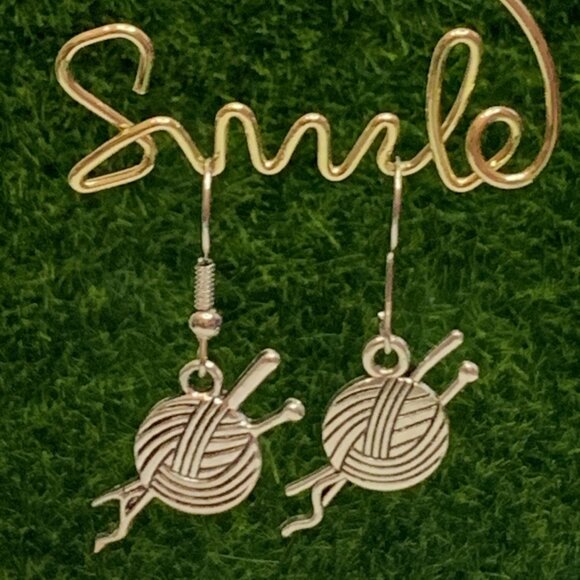 Yarn Earring, Knitting Earring, Sewing Earring, Crochet Earring, Silly Earring - Picture 3 of 5